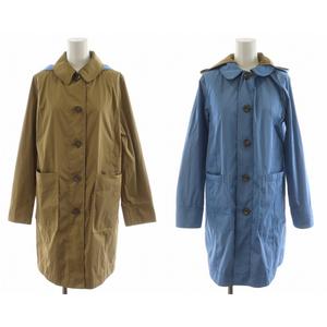 マッキントッシュフィロソフィー MACKINTOSH PHILOSOPHY ステンカラーコート ロング丈 リバーシブル 36 ベージュ 青 ブルー H5A14-523-50 /AN23 レディース