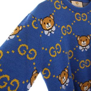 人気モデル GUCCI×KAI グッチ ニット セーター テディベア GG柄 S グッチ GUCCI EXO KAI ジャガードニット セーター ティディベア