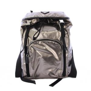 プラダ PRADA TESSUTO METAL リュックサック バックパック デイパック トライアングルロゴ シルバー 1BZ039 /KH ■OH メンズ