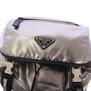 プラダ PRADA TESSUTO METAL リュックサック バックパック デイパック トライアングルロゴ シルバー 1BZ039 /KH ■OH メンズ