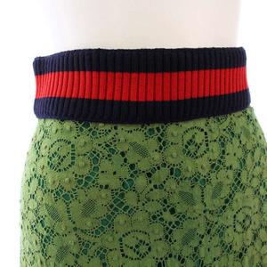 グッチ GUCCI シェリーライン レーススカート フレア ひざ丈 38 グリーン 415312 /KH レディース
