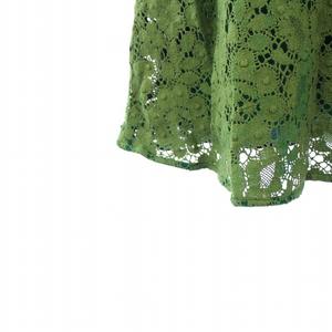 グッチ GUCCI シェリーライン レーススカート フレア ひざ丈 38 グリーン 415312 /KH レディース