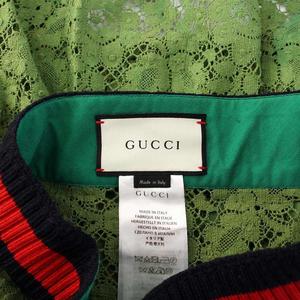 グッチ GUCCI シェリーライン レーススカート フレア ひざ丈 38 グリーン 415312 /KH レディース