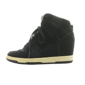 ナイキ NIKE DUNK SKY HI ダンク スカイハイ スニーカー シューズ ハイカット インソールヒール スエード US6 23cm ブラック 528899-014 /NQ レディース