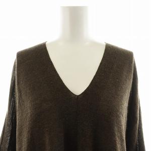 ミューズ ドゥーズィエム クラス MUSE de Deuxieme Classe 21SS URBAN Vネック プルオーバー ニット カットソー 長袖 麻 リネン 茶 ミューズ ドゥーズィエム クラス MUSE de Deuxieme Classe 21SS