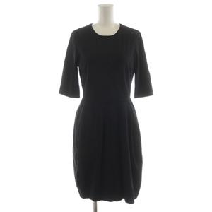 ヨーコチャン YOKO CHAN ワンピース ひざ丈 5分袖 36 黒 ブラック YCD