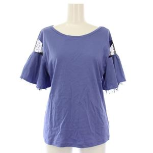 ラブレス LOVELESS Tシャツ カットソー 半袖 チュール ドット 切替 34 ブルー 25050700701010 /TK レディース