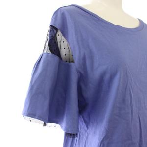 ラブレス LOVELESS Tシャツ カットソー 半袖 チュール ドット 切替 34 ブルー 25050700701010 /TK レディース
