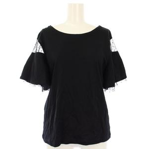 ラブレス LOVELESS Tシャツ カットソー 半袖 レース 切替 34 ブラック 62P41-144-09 /TK レディース