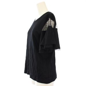 ラブレス LOVELESS Tシャツ カットソー 半袖 レース 切替 34 ブラック 62P41-144-09 /TK レディース