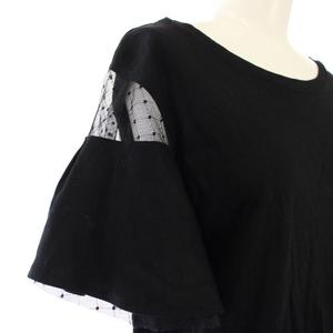 ラブレス LOVELESS Tシャツ カットソー 半袖 レース 切替 34 ブラック 62P41-144-09 /TK レディース
