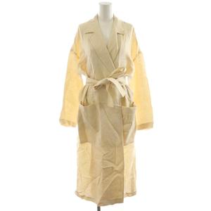 未使用品 マックスマーラステュディオ Max Mara Studio ガウンコート チェスターコート ロング丈 麻 リネン 38 白 ホワイト 23612103316 /AN46 レディース