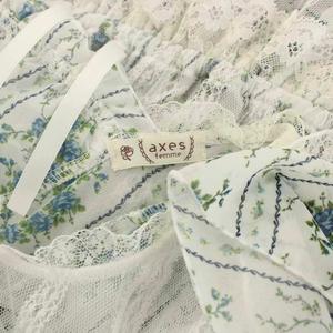 アクシーズファム axes femme 花ストライプ柄チュールワンピース