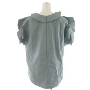 ジルサンダー JIL SANDER シャツ ブラウス 半袖 麻 リネン 32 水色