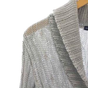 ラルフローレン RALPH LAUREN ニットカーディガン 長袖 ショールカラー ストレッチ エルボーパッチ 切替 麻 リネン S 水色 ライトブルー /BB メンズ