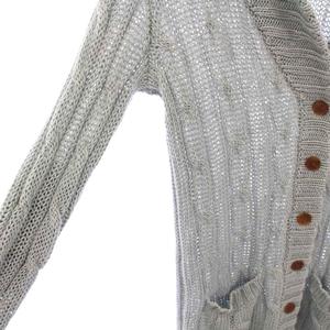 ラルフローレン RALPH LAUREN ニットカーディガン 長袖 ショールカラー ストレッチ エルボーパッチ 切替 麻 リネン S 水色 ライトブルー /BB メンズ