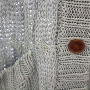 ラルフローレン RALPH LAUREN ニットカーディガン 長袖 ショールカラー ストレッチ エルボーパッチ 切替 麻 リネン S 水色 ライトブルー /BB メンズ