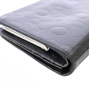 マリークワント MARY QUANT 長財布 二つ折り がま口 エナメル 花