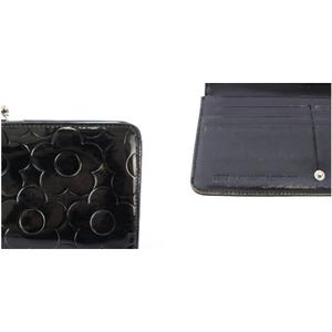 マリークワント MARY QUANT 長財布 二つ折り がま口 エナメル 花