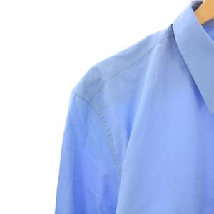 グッチ GUCCI カジュアルシャツ 長袖 レギュラーカラー 無地 43 青 ブルー /BB メンズ