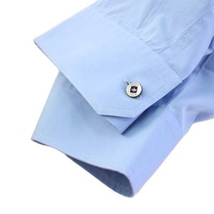 グッチ GUCCI カジュアルシャツ 長袖 レギュラーカラー 無地 43 青 ブルー /BB メンズ