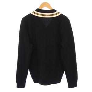グッチ GUCCI ビーアップリケチルデンニット セーター 長袖 Vネック 蜂モチーフ ウール S 黒 ブラック 452796 /BB メンズ