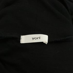 ヨリ yori カットソー 長袖 ティアード ハイネック F ブラック YR1811 