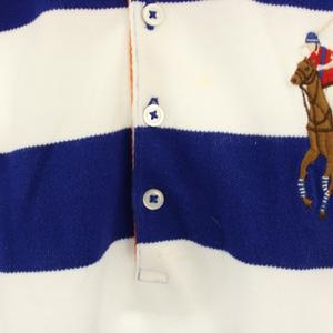 ラルフローレン RALPH LAUREN ポロシャツ カットソー 半袖 ボーダー ビッグポニー L 青 ブルー 白 ホワイト /HN レディース