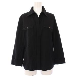 バーバリー ロンドン BURBERRY LONDON シャツジャケット ポケット 42 黒 FCA58-425 /TK レディース