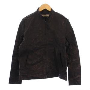 スズキ タカユキ suzuki takayuki ライダースジャケット レザージャケット ジップアップ シングル 01 黒 A173-17b /BM メンズ