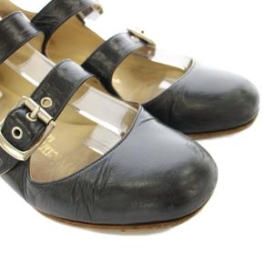 【中古】ヴィヴィアンウエストウッド ROMAN 3-STORAP パンプス ストラップ レザー ベルト 黒 ブラック ヴィヴィアンウエストウッド Vivienne Westwood ROMAN 3-STORAP
