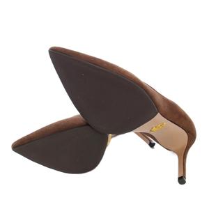 プラダ PRADA パンプス スエード ポインテッドトゥ 36 茶 1I834I /TK