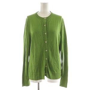 ブルックスブラザーズ BROOKS BROTHERS カーディガン クルーネック 絹 シルク L 緑 グリーン /AN9 レディース