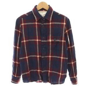 マウンテンリサーチ Mountain Research ワンポケット One Pocket チェックシャツ 長袖 M 紺 ネイビー 赤 レッド MTR-1572 /YT メンズ