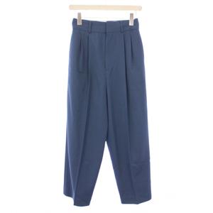 チノ CINOH WOOL TWO TUCK PANTS ウールツータックパンツ スラックス ジップフライ ワンカラー 無地 36 青 ブルー 24WPT001 /BB レディース