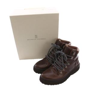 ブルネロクチネリ BRUNELLO CUCINELLI マウンテンブーツ レザー 40 茶