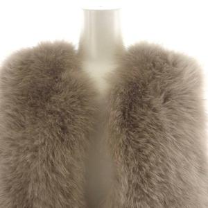 ソブ sov. ダブスタ フォックスファーベスト 前開き ウール 36 ピンク