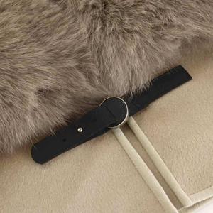 ソブ sov. ダブスタ フォックスファーベスト 前開き ウール 36 ピンク