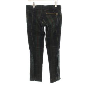 ラルフローレン RALPH LAUREN スリムパンツ ジップフライ チェック柄 裾ジップ 9 緑 グリーン 紺 ネイビー 赤 レッド PR-RL-KA-2003 /KU レディース