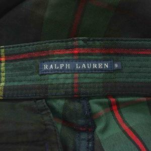 ラルフローレン RALPH LAUREN スリムパンツ ジップフライ チェック柄 裾ジップ 9 緑 グリーン 紺 ネイビー 赤 レッド PR-RL-KA-2003 /KU レディース