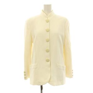 ジョルジオアルマーニ GIORGIO ARMANI スタンドカラージャケット 総裏地 コットン 48 白 ホワイト CA01GJCADLJ /KU レディース