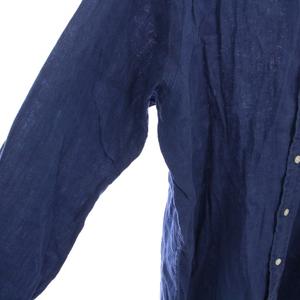 ラルフローレン RALPH LAUREN OCEAN WASH LINEN ボタンダウンシャツ カジュアル 長袖 レギュラーカラー ロゴ 刺繍 ワンポイント 麻 リネン L 紺 ネイビー /BB メンズ