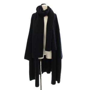 ミューズ ドゥーズィエム クラス MUSE de Deuxieme Classe 23AW SMOOTH KNIT GOWN MIDI コート ニット ガウン コーディガン 長袖 トッパー ウール マフラー付き 紺 ネイビー 23020520414030 /KU レディース