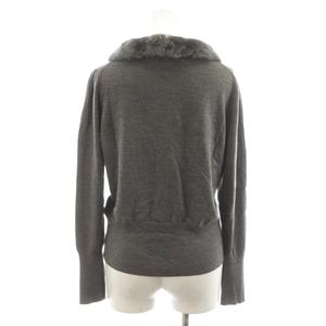 エムズグレイシー M'S GRACY ニットカーディガン ファー襟 ビジュー