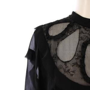 ミュウミュウ miumiu フレアワンピース ミニ丈 長袖 シアー シースルー