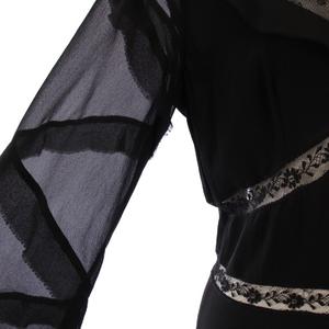 ミュウミュウ miumiu フレアワンピース ミニ丈 長袖 シアー シースルー