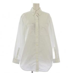 未使用品 バーバリー BURBERRY cotton blend shirt シャツ コットン ロゴ 長袖 ポケット ホース プリント IT36 白 8067848 /TK レディース