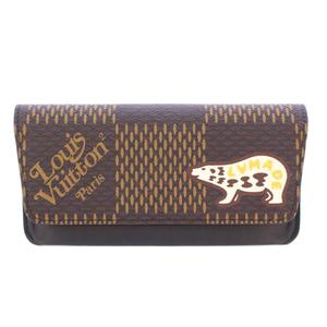 ルイヴィトン LOUIS VUITTON NIGO メガネケース 眼鏡ケース ダミエ ジャイアント エテュイ リュネット ウッディ コンパクト ロゴ 茶 ブラウン 黒 ブラック /BB ■OH レディース