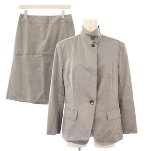 バーバリー ロンドン BURBERRY LONDON セットアップ スタンドカラージャケット アウター ショート丈 タイトスカート ひざ丈 38 42 グレー /BB レディース