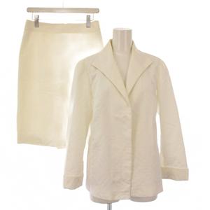 バーバリー ロンドン BURBERRY LONDON セットアップ テーラードジャケット アウター シングル タイトスカート ひざ丈 42 40 白 ホワイト /BB レディース